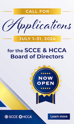 2024 Applications for the SCCE & HCCA Board of Directors is now open | July 1-31, 2024 | Learn more
