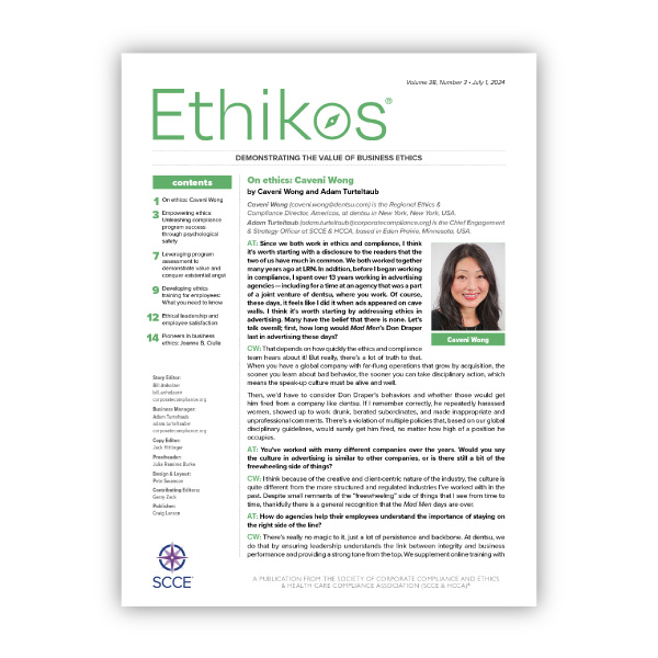 July 2024 Issue Member-Exclusive Newsletter Ethikos | Read it now